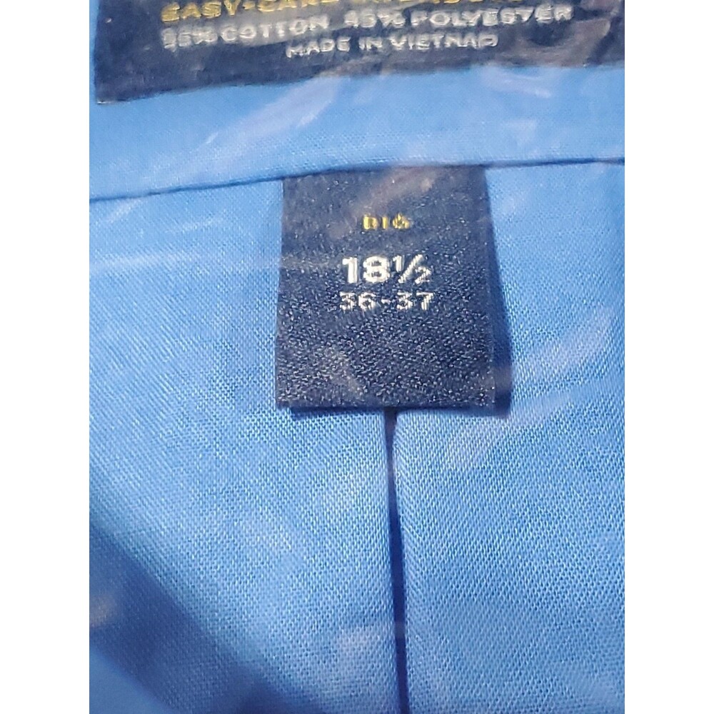 New 18.5 Stafford Easy Care Dress Shirt W/ Crafted Tie Palace Blue 36-37 Big - Picture 2 of 9